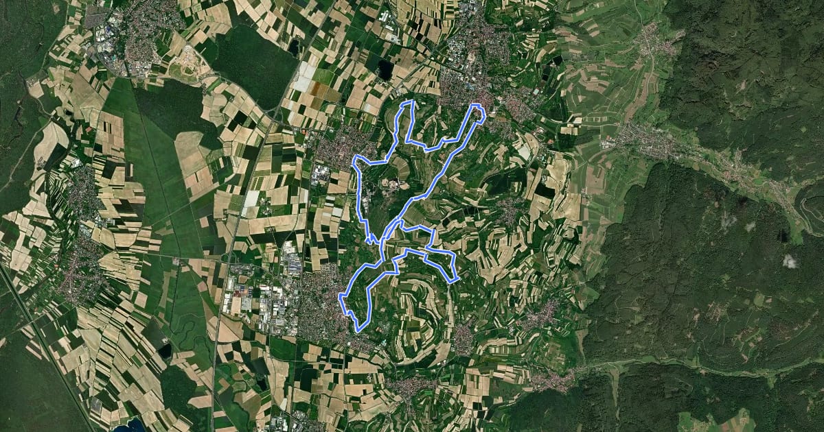 Маршрут Kaiserbergtour на спутниковом снимке