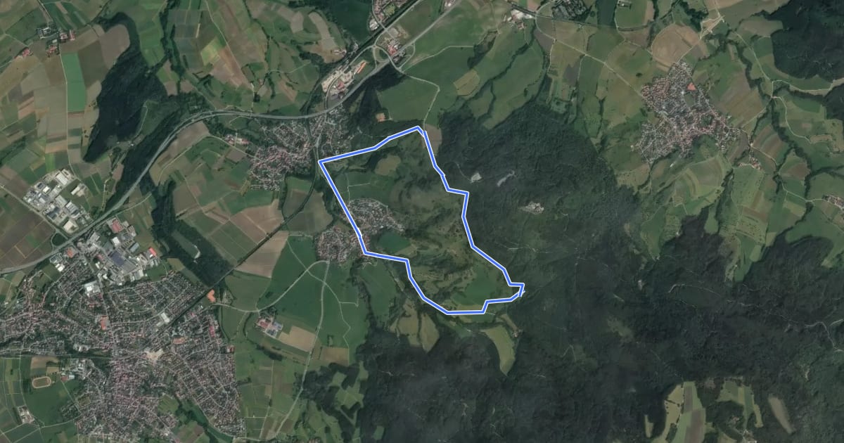 Маршрут Kaiserweg Bisingen на спутниковом снимке