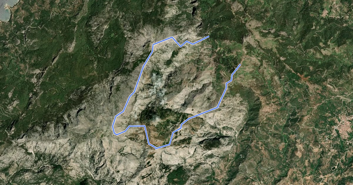 Маршрут Kakoperato - Zastano peak - Vigla peak - Monument на спутниковом снимке