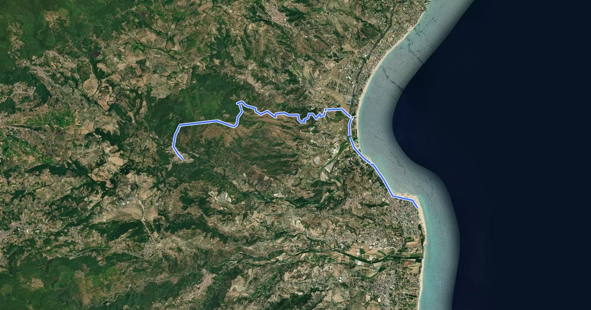 Маршрут Kalabria Coast to coast - Tappa 1 на спутниковом снимке