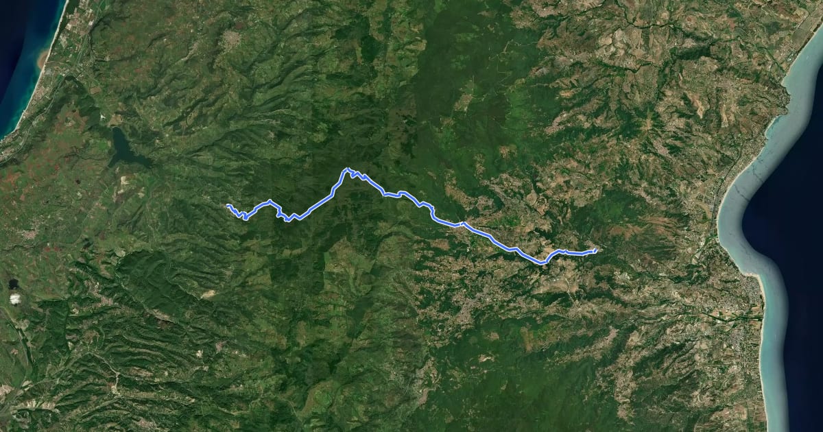Маршрут Kalabria Coast to coast - Tappa 2 на спутниковом снимке