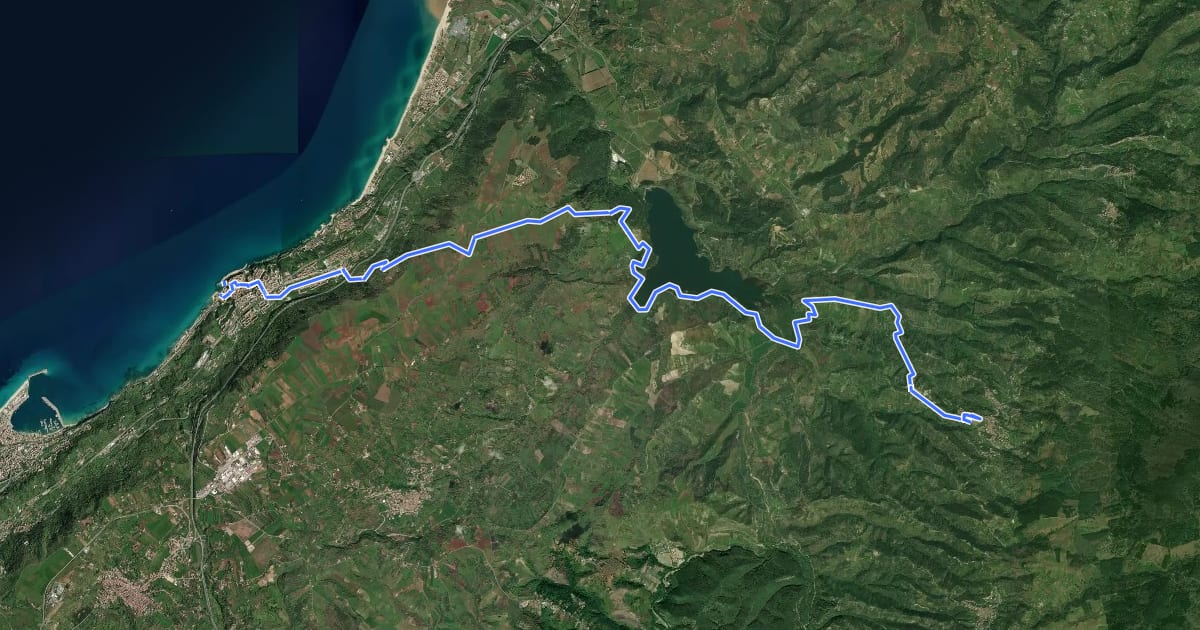 Маршрут Kalabria Coast to coast - Tappa 3 на спутниковом снимке