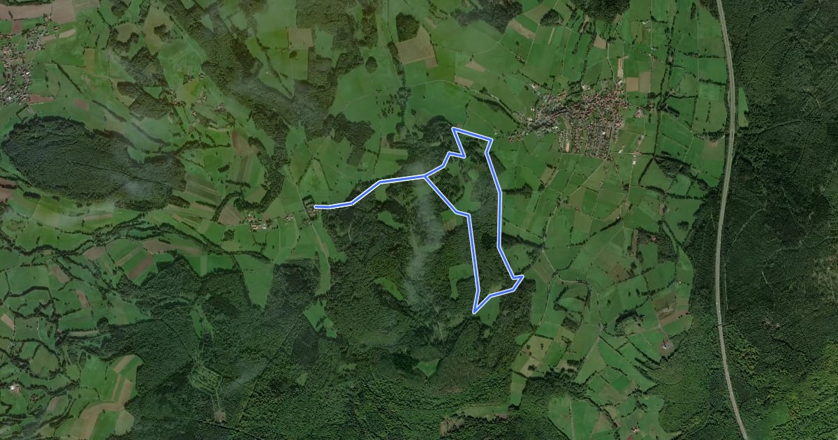 Маршрут Kalbach Wanderweg Sparhof 3 на спутниковом снимке
