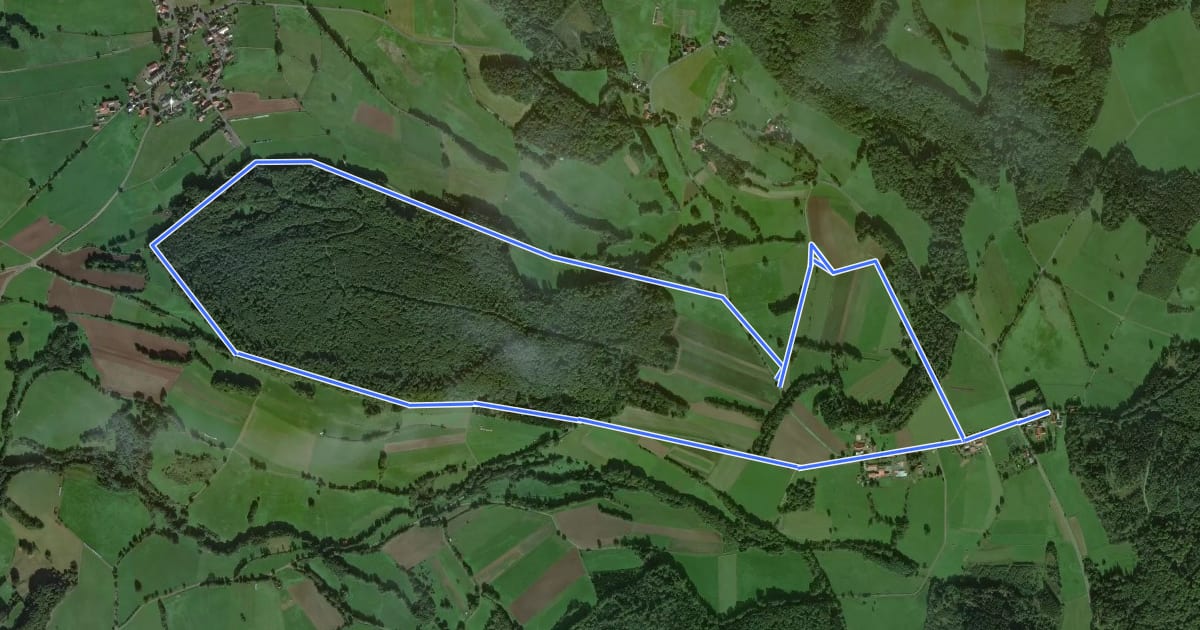 Маршрут Kalbach Wanderweg Veitsteinbach 1 на спутниковом снимке