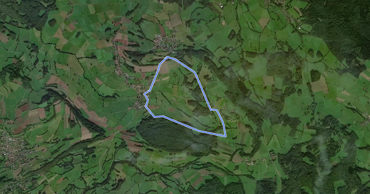 Маршрут Kalbach Wanderweg Veitsteinbach 2 на спутниковом снимке