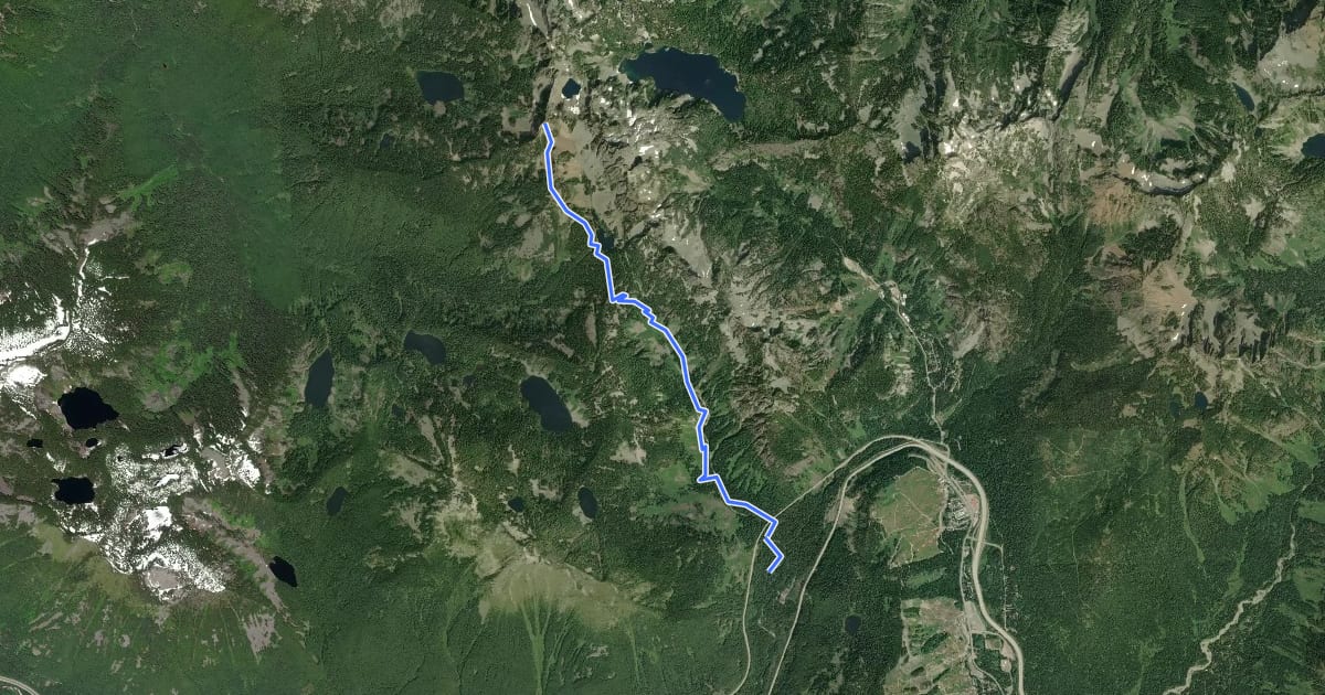 Маршрут Kaleetan Peak Trail на спутниковом снимке