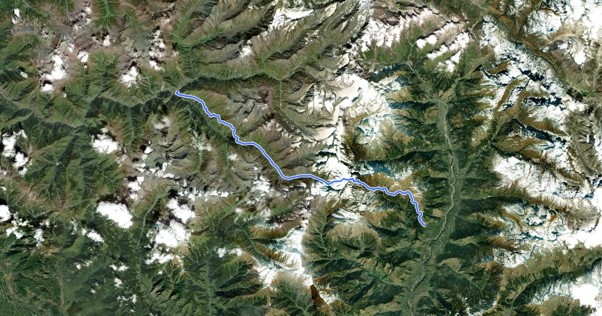 Маршрут Kaliheni Pass на спутниковом снимке