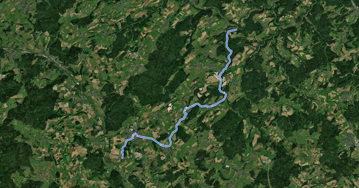 Маршрут Kalkeifel-Radweg на спутниковом снимке