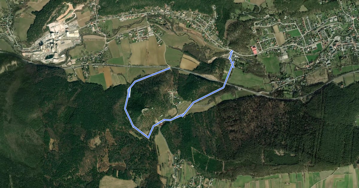 Маршрут Kalkofenweg (Ober-Piesting - Zitherwirt) на спутниковом снимке
