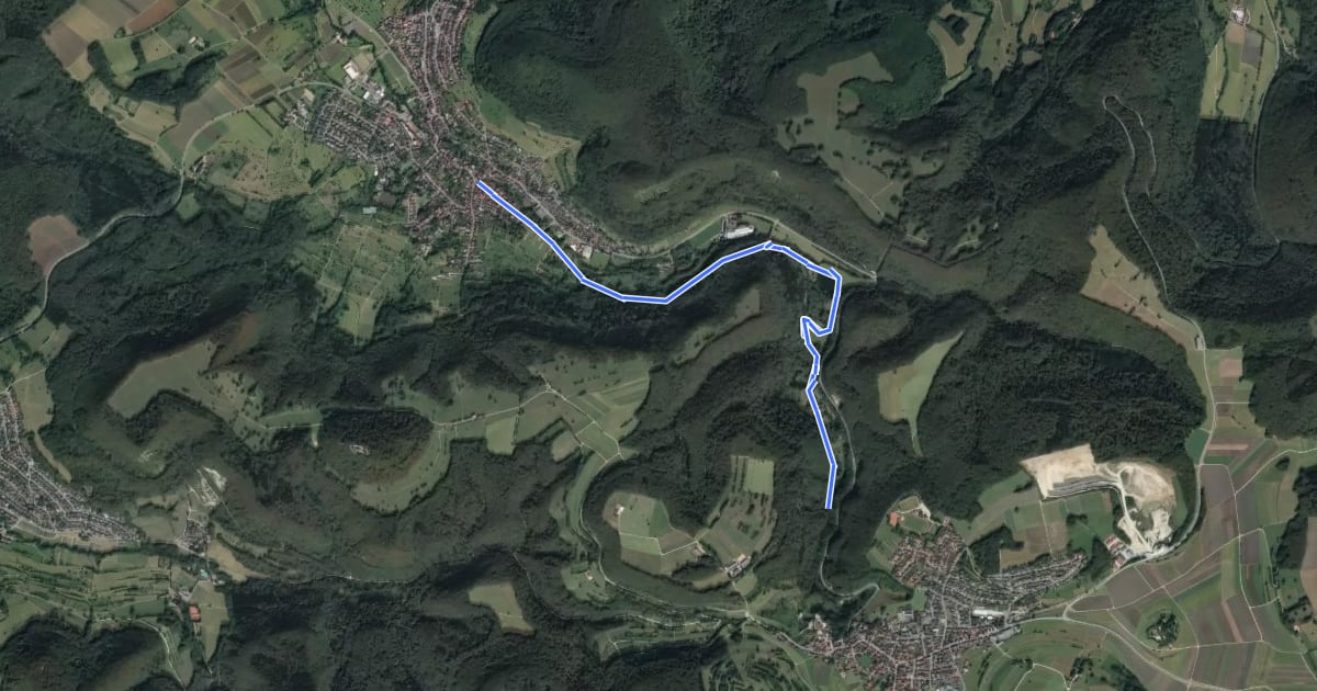 Маршрут Kalktufflandschaft Wiesaztal на спутниковом снимке