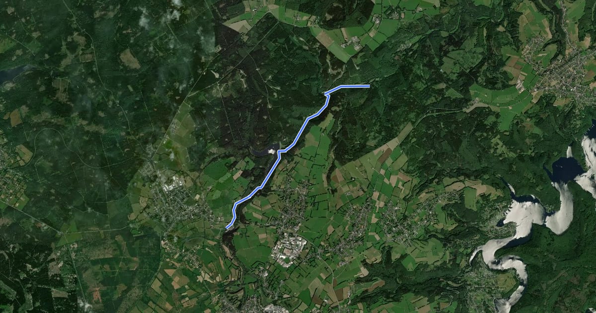 Маршрут Kalltal-Radweg на спутниковом снимке