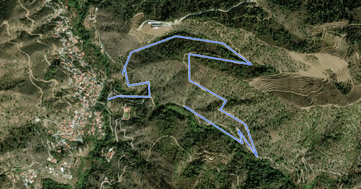 Маршрут Kalopanagiotis Viewpoint Trail на спутниковом снимке