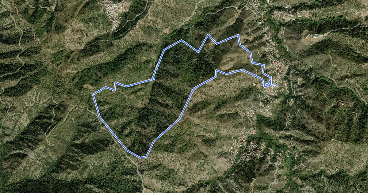 Маршрут Kalopanayotis Mountain Trail на спутниковом снимке