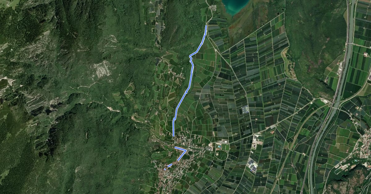 Маршрут Kaltererseeweg - Sentiero del Lago di Caldaro на спутниковом снимке