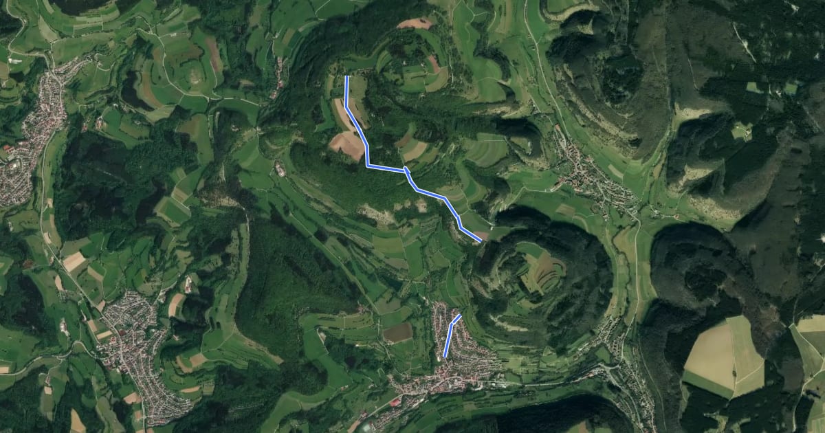 Маршрут Kaltes Feld - Galgenberg - Nenningen на спутниковом снимке