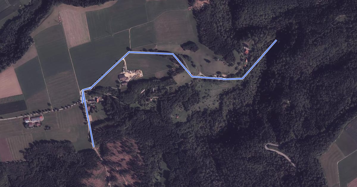 Маршрут Kameralhof - Wanderheim Burgmühle на спутниковом снимке