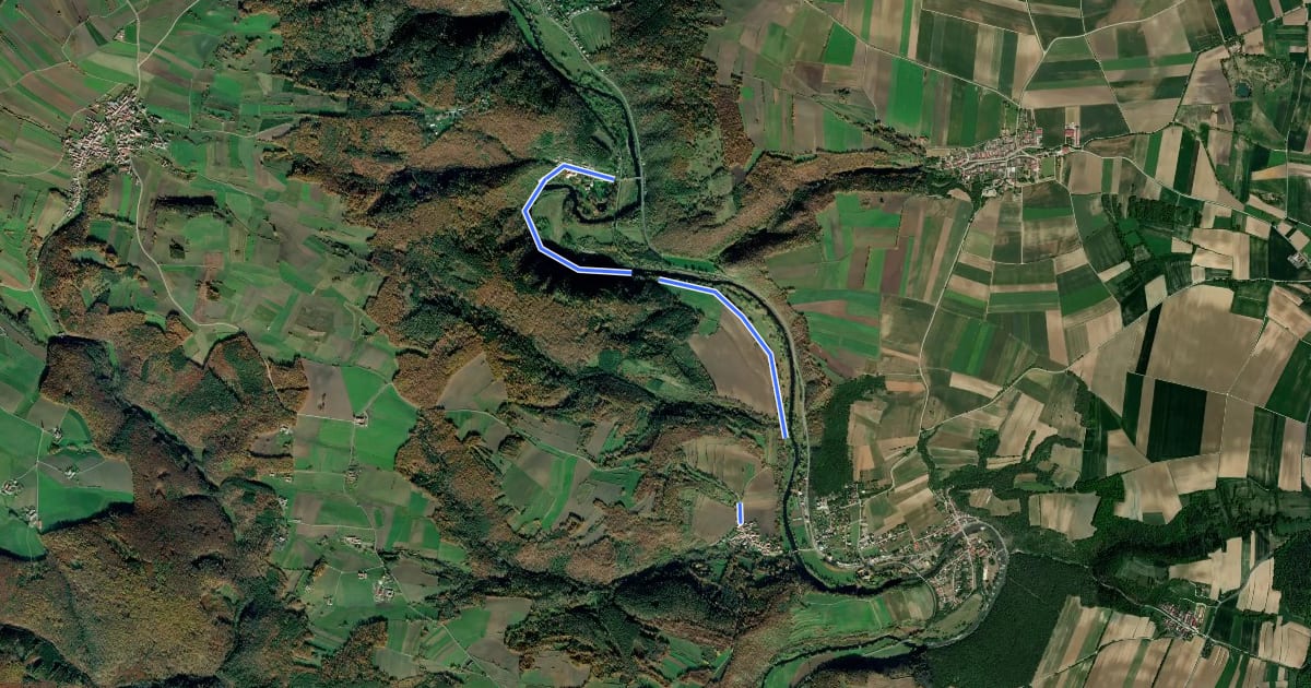 Маршрут Kamptal-Weitwanderweg на спутниковом снимке