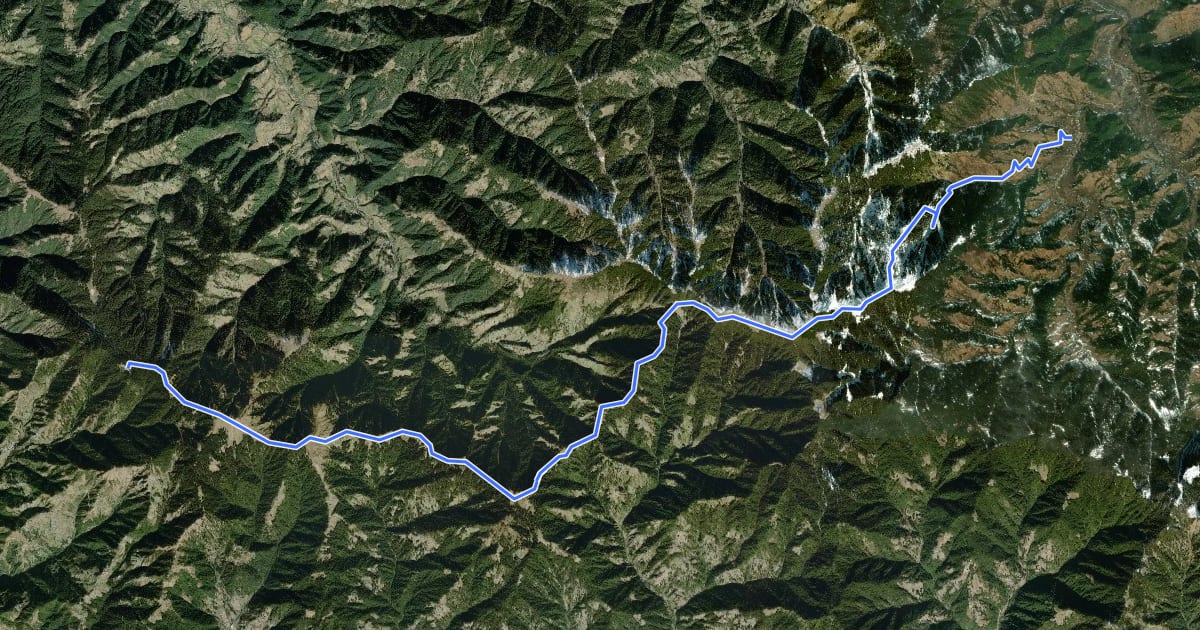 Маршрут Kamrunag Shikari Devi Jhenjheli Trek на спутниковом снимке