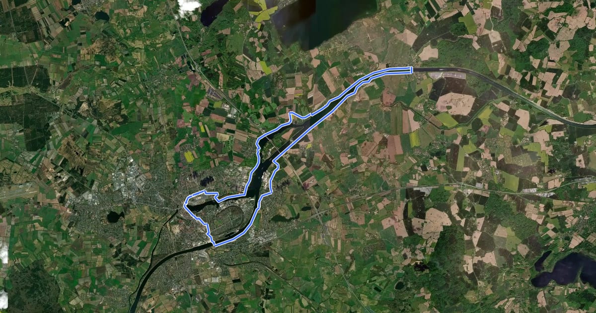 Маршрут Kanal Tour на спутниковом снимке