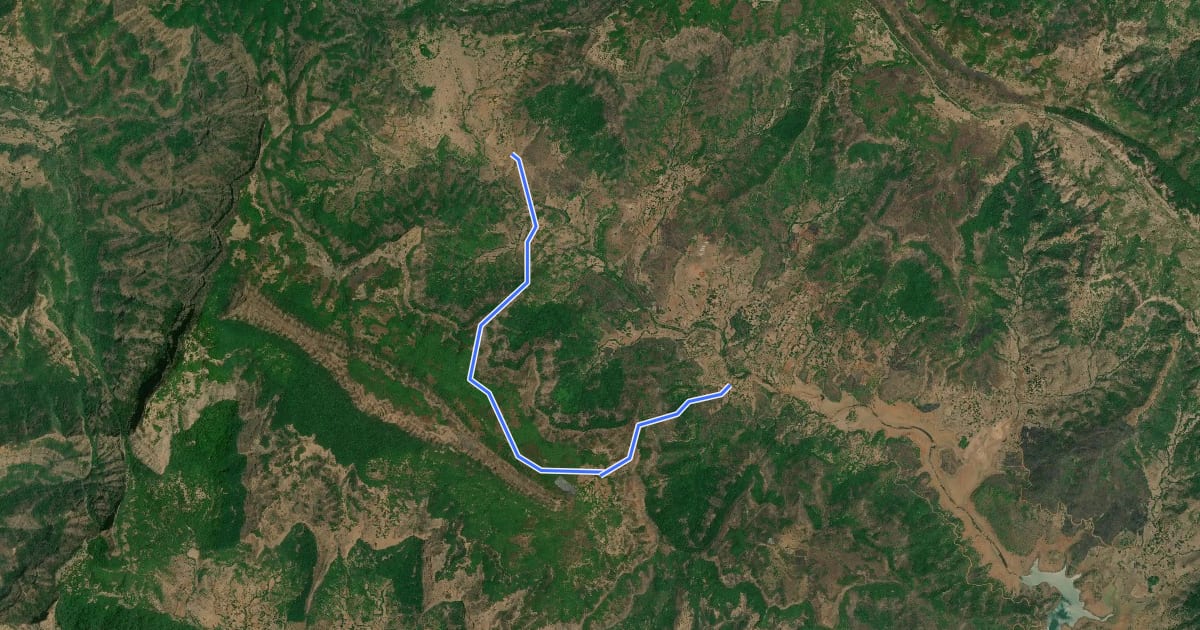 Маршрут Kandat to Parvat на спутниковом снимке