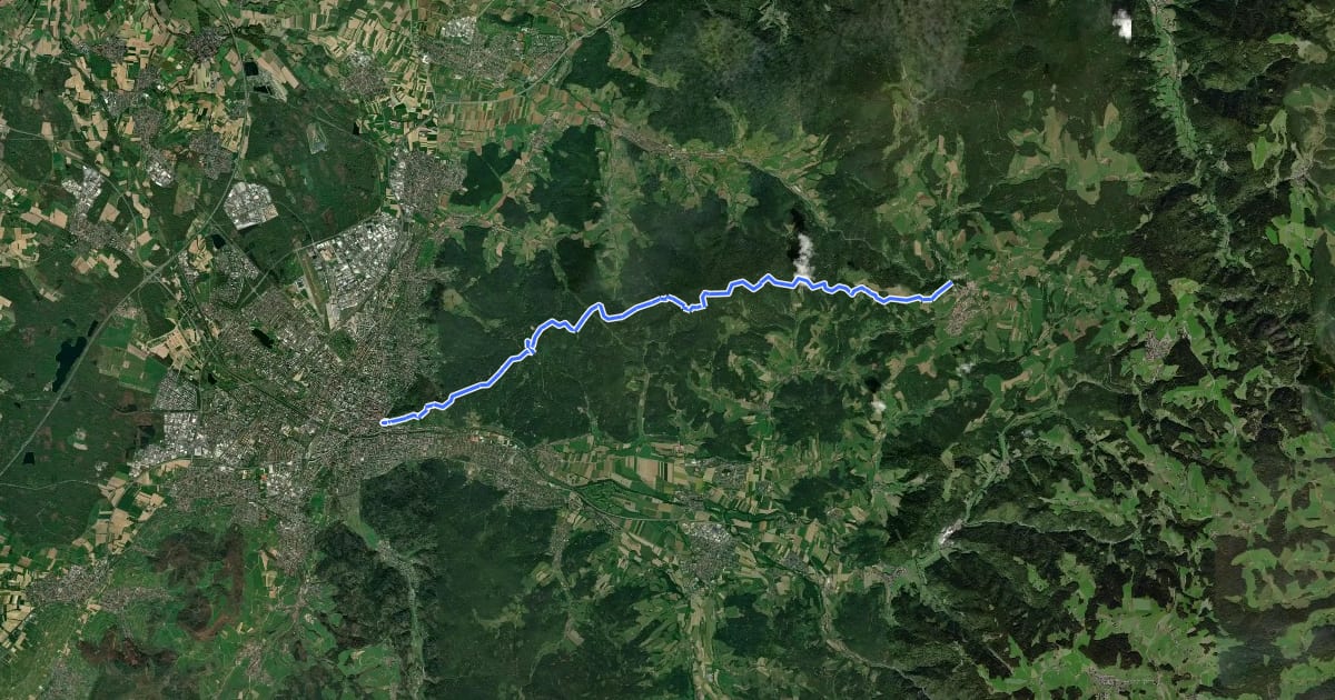 Маршрут Kandel-Höhenweg [05. St. Peter→Freiburg] на спутниковом снимке