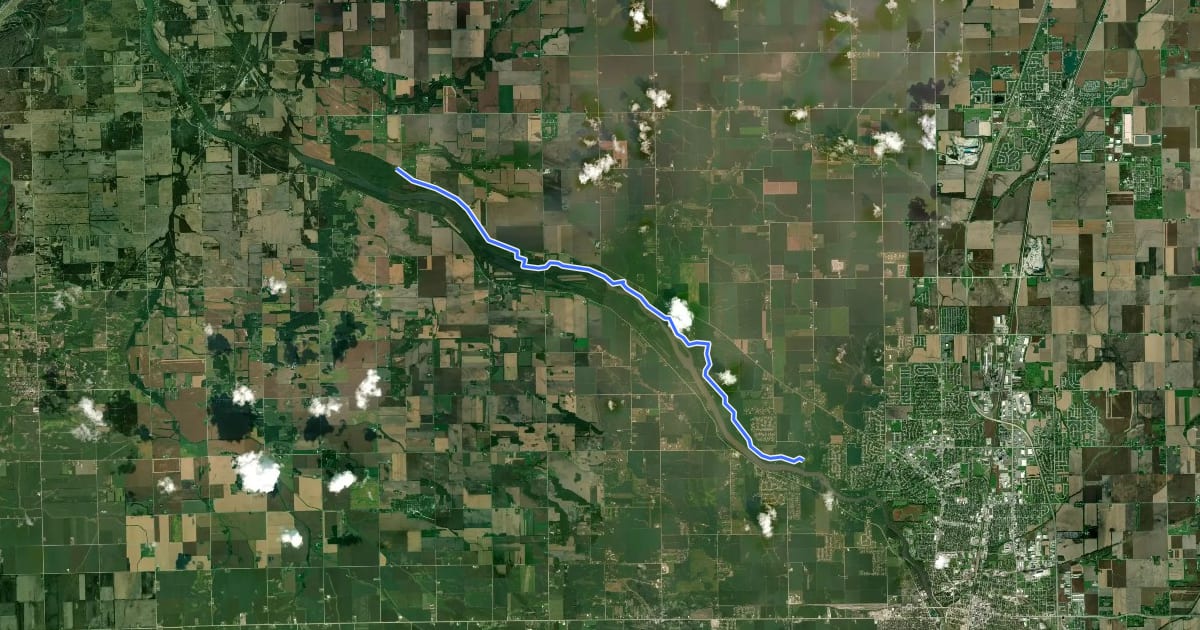 Маршрут Kankakee River Trail на спутниковом снимке