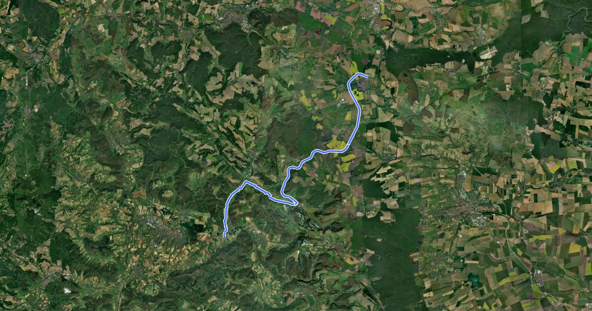 Маршрут Kanonenbahn Radweg на спутниковом снимке