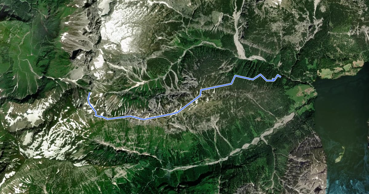 Маршрут Kanzbergweg на спутниковом снимке