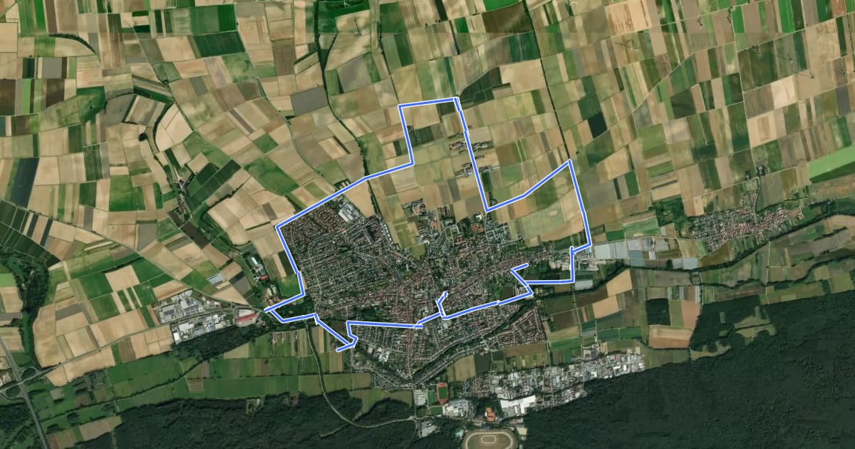 Маршрут Kapellen-Rundwanderweg Herxheim bei Landau на спутниковом снимке