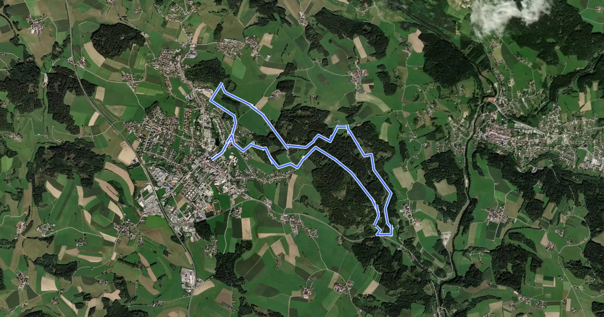 Маршрут Kapellen- und Marterlwanderweg на спутниковом снимке