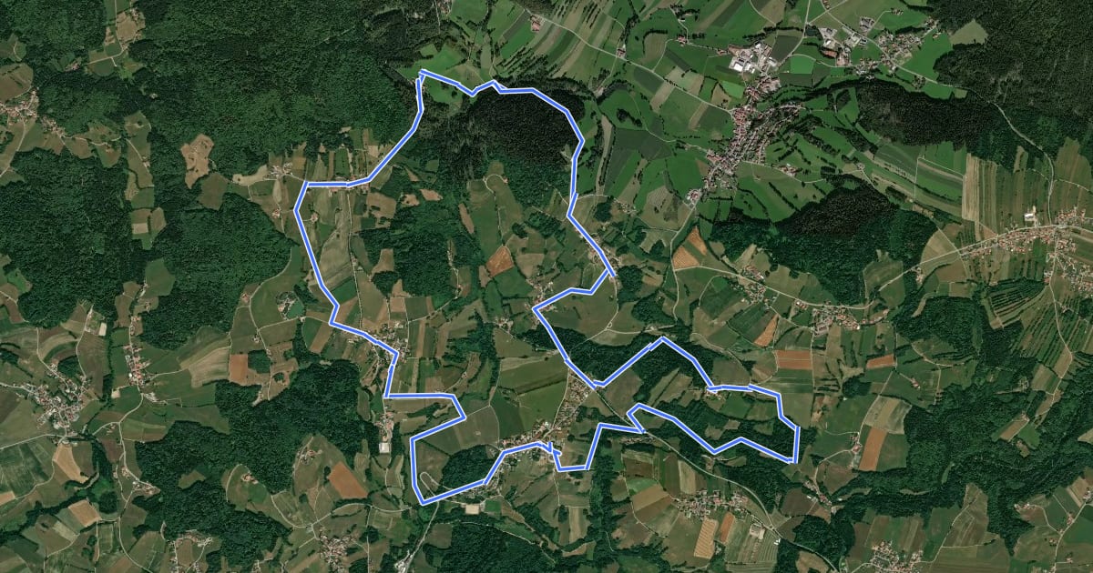 Маршрут Kapellenwanderweg Böhmzwiesel на спутниковом снимке