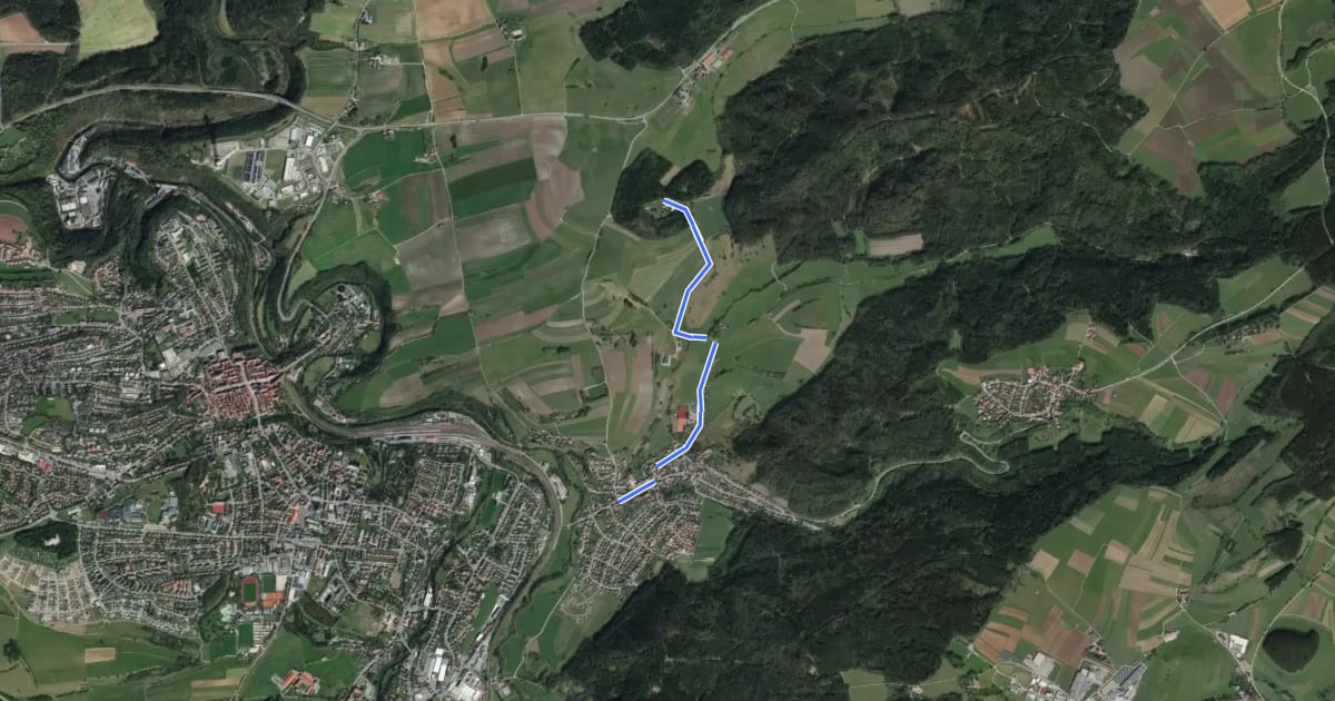 Маршрут Kapellenweg Göllsdorf на спутниковом снимке