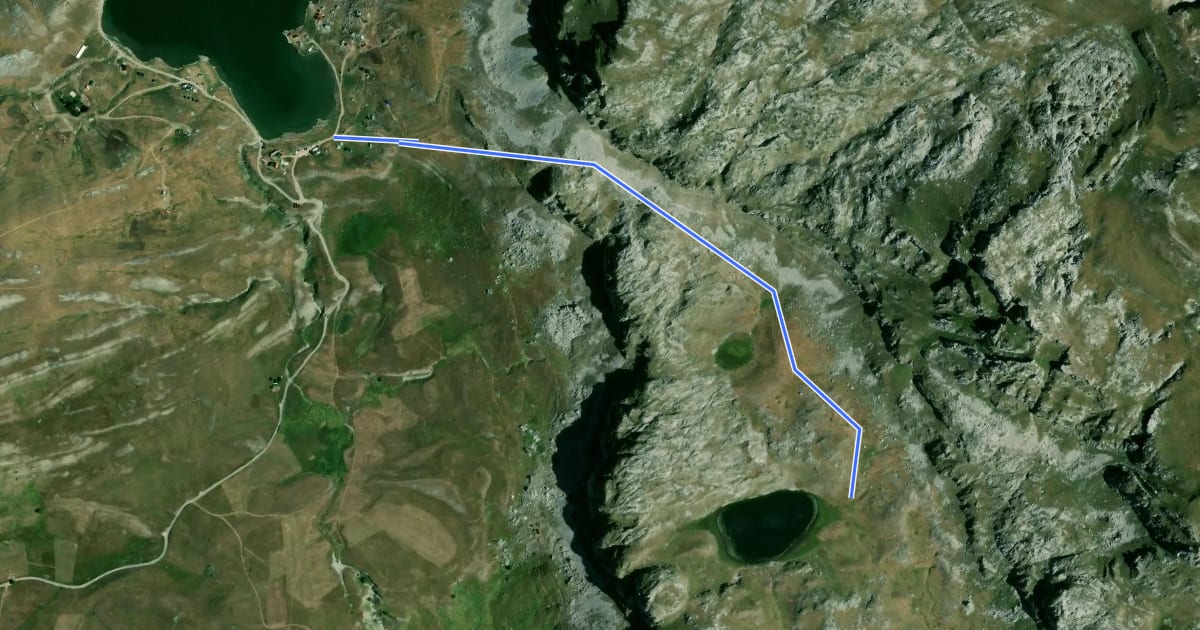 Маршрут Kapetanovo Jezero – Manito jezero (suggested trail, no trailmarks) на спутниковом снимке