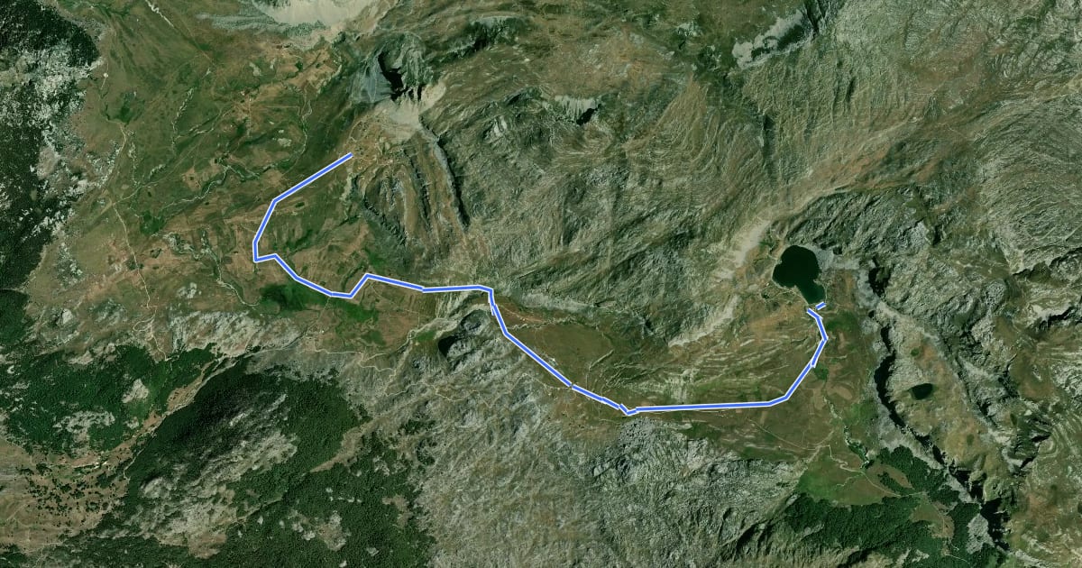 Маршрут Kapetanovo Jezero – Zagradački katun (suggested trail, no trailmarks) на спутниковом снимке