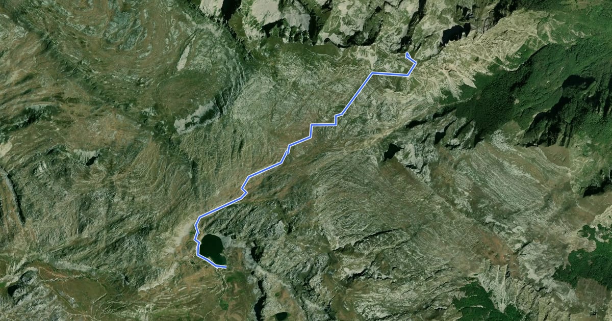 Маршрут Kapetanovo Jezero – Zagradac (suggested trail, no trailmarks) на спутниковом снимке