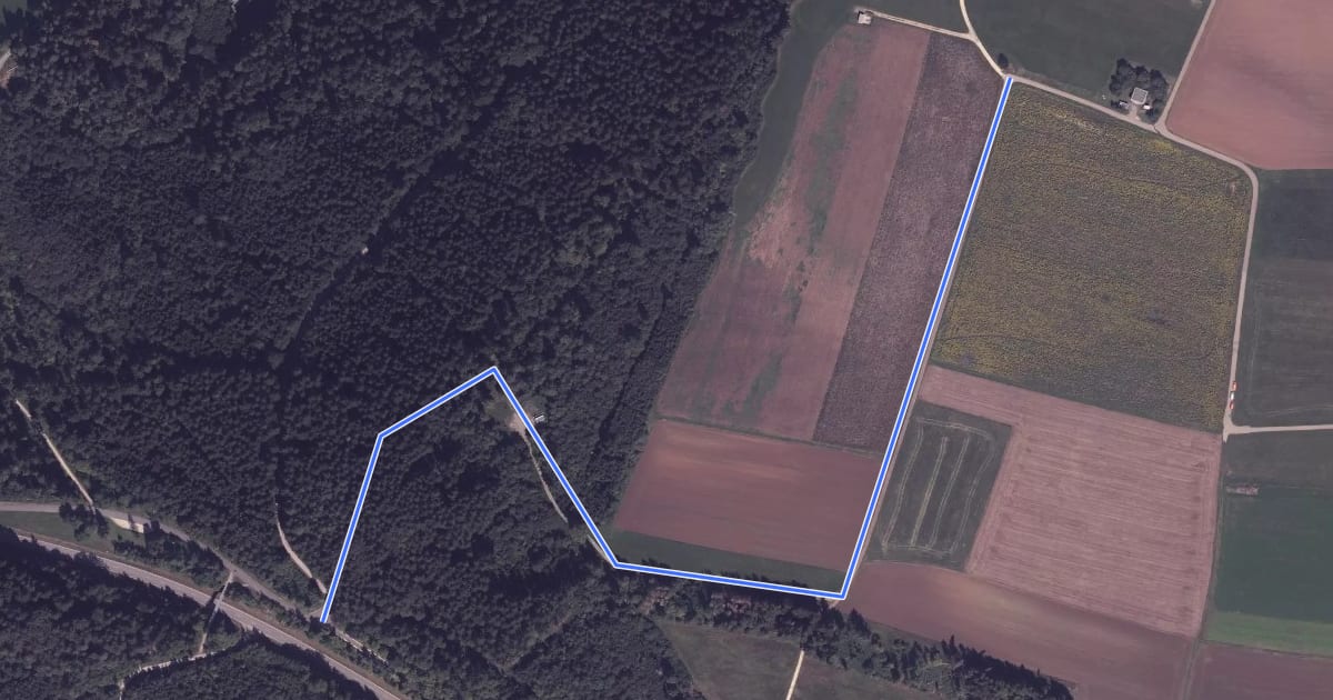 Маршрут Kapfwaldweg - Stockäcker на спутниковом снимке