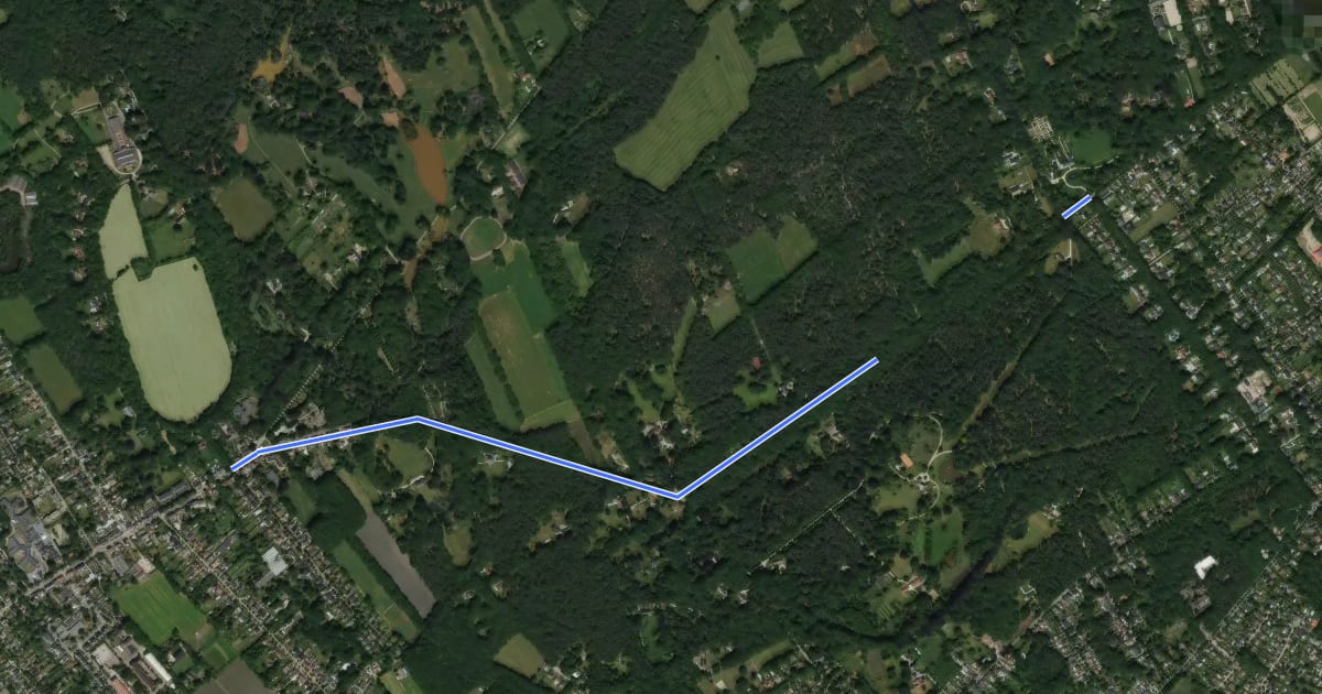 Маршрут Kapittelroute Verkorting на спутниковом снимке