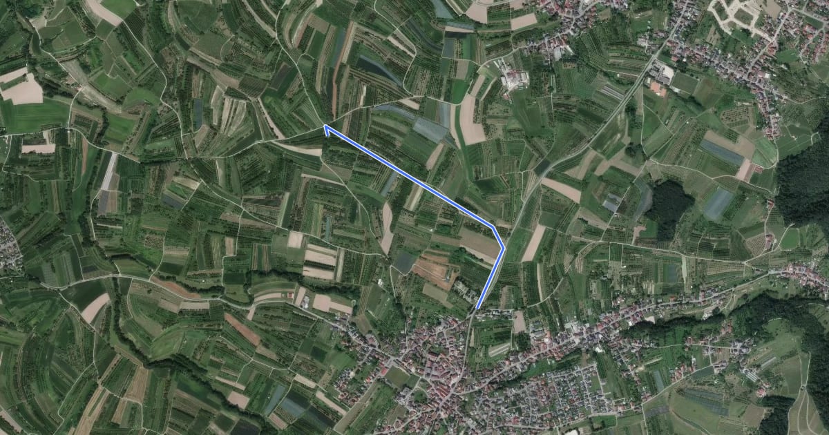 Маршрут Kappeler Weg - Friedhof Ulm на спутниковом снимке