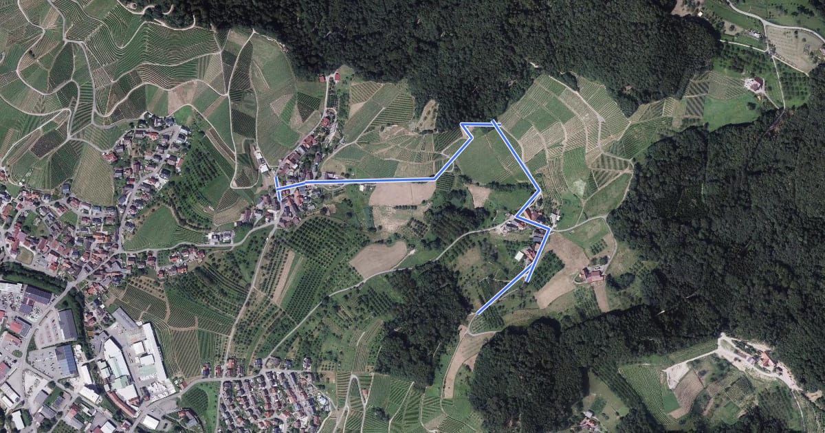 Маршрут Kappelrodeck Steinebach - Ottenberg на спутниковом снимке