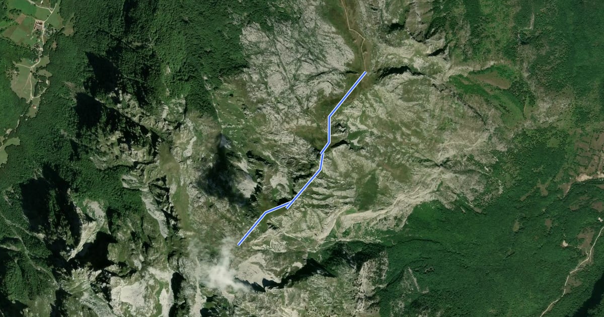Маршрут Karanfili ridge на спутниковом снимке