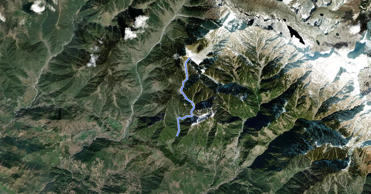 Маршрут Kareri Lake на спутниковом снимке