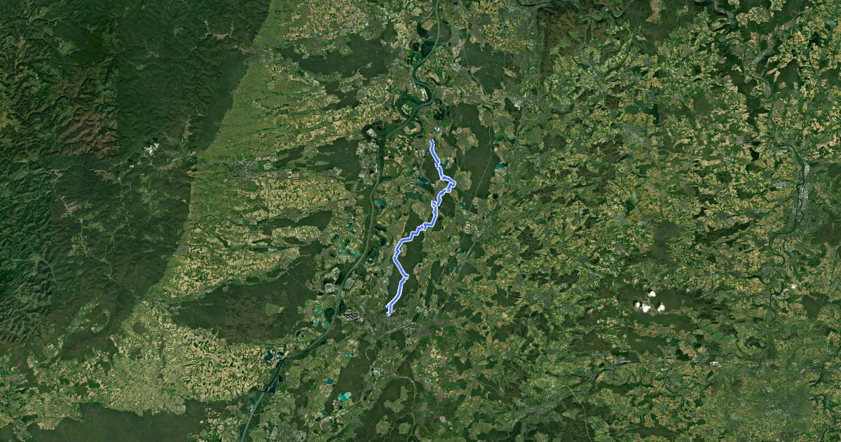 Маршрут Karl-Knierer-Weg, Karlsruhe - Graben (-Oberhausen) на спутниковом снимке