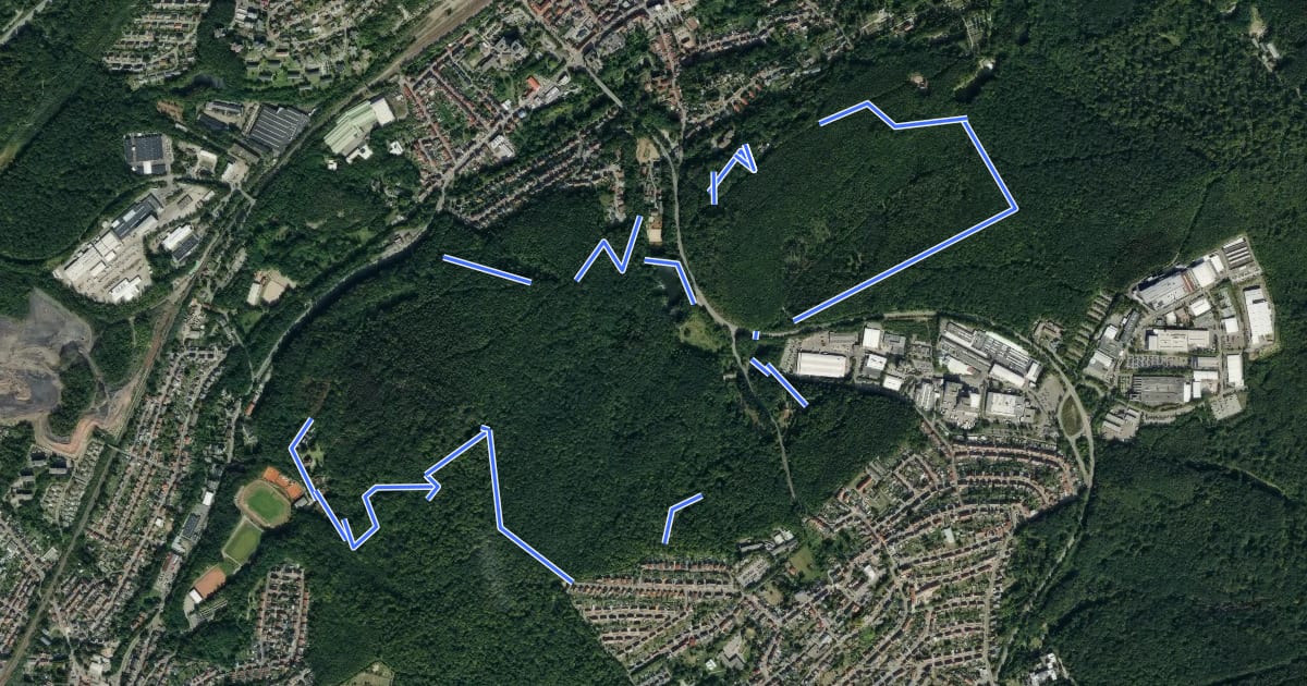 Маршрут Karl-May-Weg (Dudweiler Schleife) на спутниковом снимке