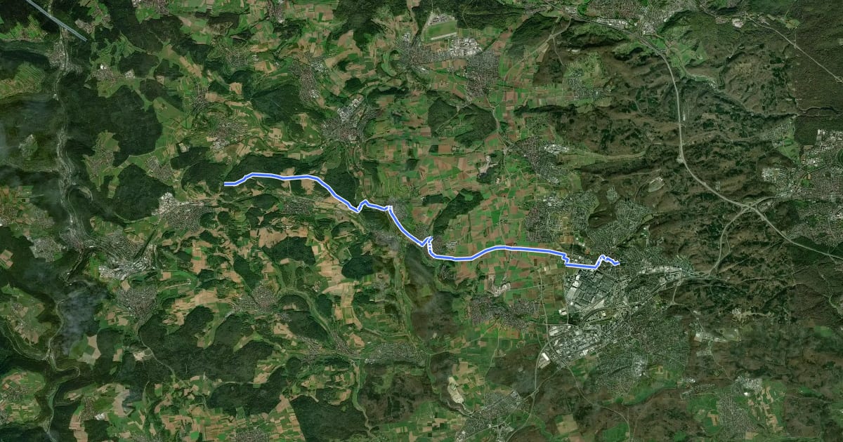 Маршрут Karl-Pfrommer-Weg Sindelfingen - Althengstett на спутниковом снимке