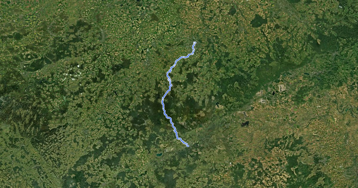 Маршрут Karlsroute (Hauptroute) на спутниковом снимке