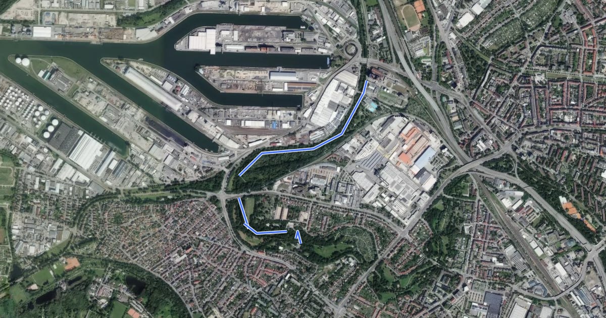 Маршрут Karlsruhe Rheinhafen - Appenmühle на спутниковом снимке