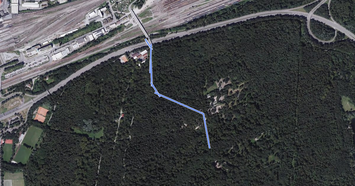 Маршрут Karlsruhe Wasserwerkbrücke - Am Tierpark на спутниковом снимке
