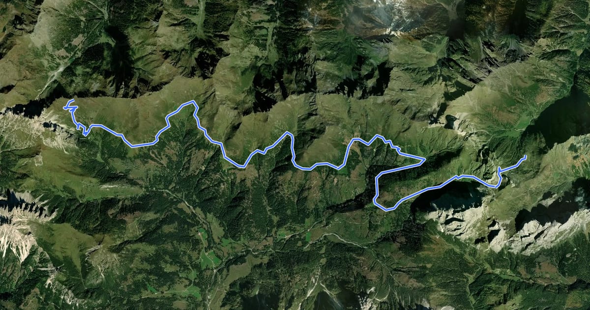 Маршрут Karnischer Höhenweg (Ausweichroute 403a) на спутниковом снимке