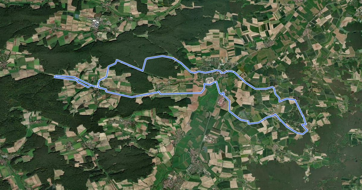 Маршрут Karpfen-Rundweg Uehlfeld на спутниковом снимке