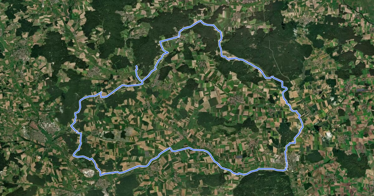 Маршрут Karpfenland на спутниковом снимке